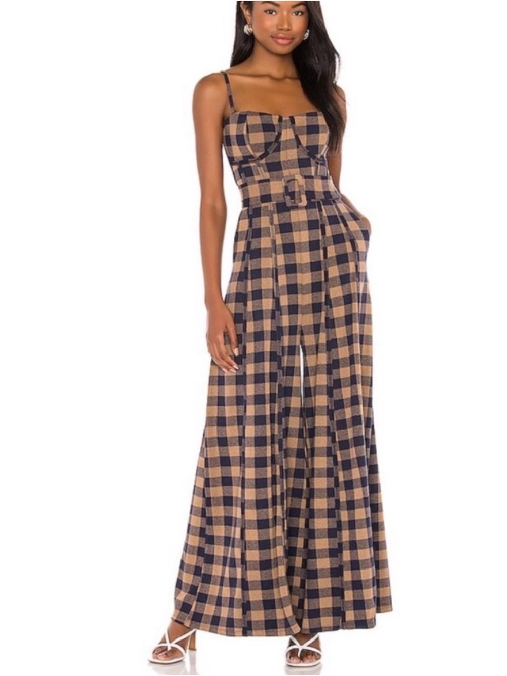 Free People | Hold Me Tight
Jumpsuit Indigo Combo Gingham
Belted Wide Leg